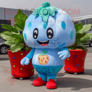 Sky Blue Strawberry maskot...