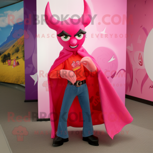 Pink Devil mascotte kostuum...