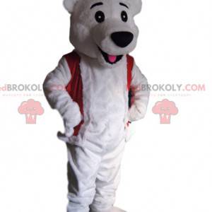 Mascotte d'ours blanc avec un bonnet de Noël - Redbrokoly.com