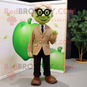 Tan Apple maskot kostume...