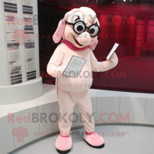 Crème roze mascotte kostuum...