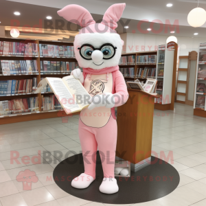 Kremrosa maskot drakt figur...