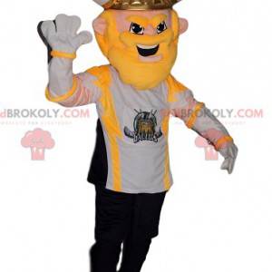 Viking kriger maskot med en supporter jersey - Redbrokoly.com