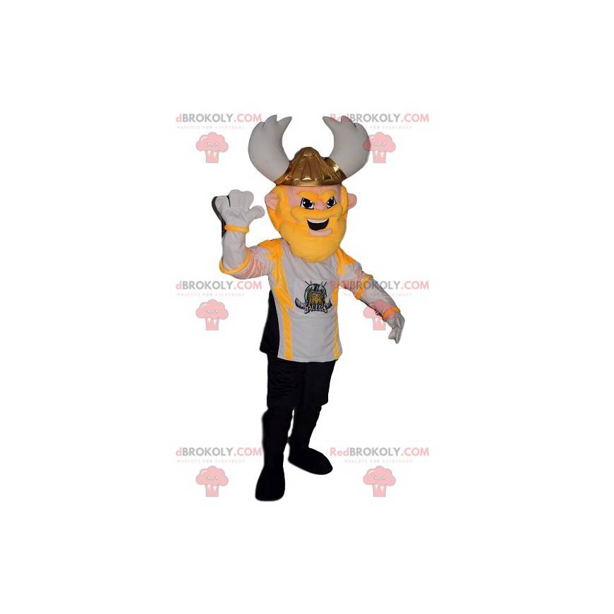 Mascota guerrera vikinga con una camiseta de partidario - Mascota guerrera vikinga con una camiseta de partidario -