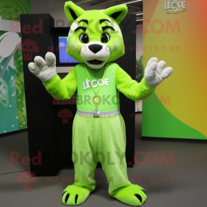 Lime Green Lynx mascotte...