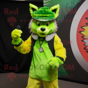 Lime Green Lynx mascotte...