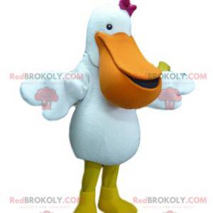 Veldig søt pelikanmaskot med en fuchsia-slips - Redbrokoly.com