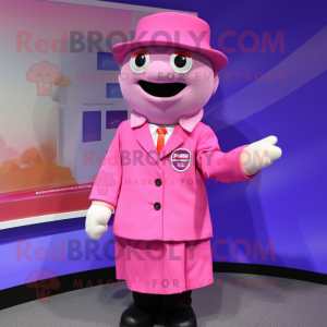  Rosa maskot drakt figur...