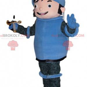 Mascotte felice del cavaliere in armatura blu - Redbrokoly.com