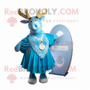 Himmelblå Irish Elk maskot...