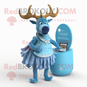 Sky Blue Irish Elk maskot...