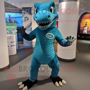 Teal Allosaurus mascotte...