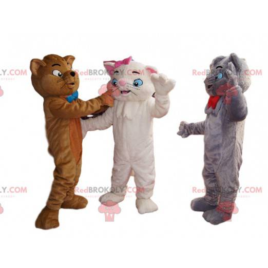 Trio de mascotte de chats gris, blanc et marron - Redbrokoly.com