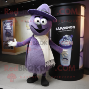 Lavender Guinness mascot costume character dressed with a Jeans and Shawls