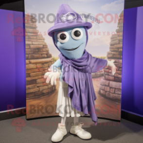 Lavender Guinness mascot costume character dressed with a Jeans and Shawls