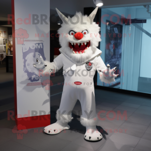 White Devil maskot kostyme...