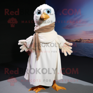 Cream Seagull maskot kostym...