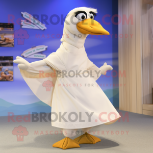Cream Seagull maskot kostym...