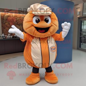 Orange Bagels maskot kostym...