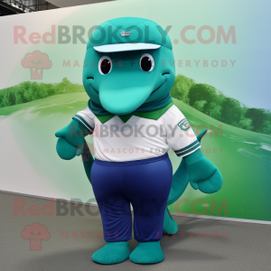 Green Blue Whale maskot...