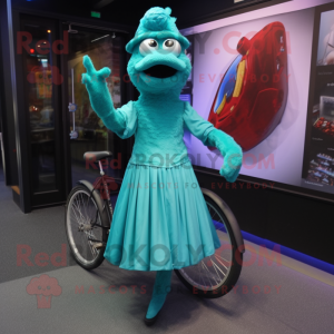 Teal Unicyclist mascotte...