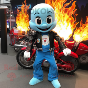 Sky Blue Fire Eater maskot...