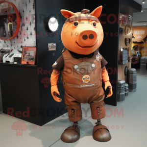 Rust Pig mascotte kostuum...