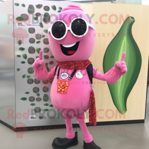 Pink Pepper mascot costume character dressed with a Vest and Earrings
