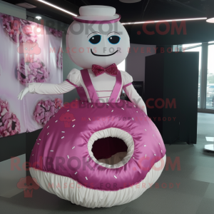 Magenta-Donut Maskottchen...