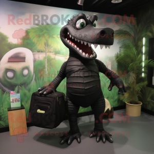 Zwarte krokodil mascotte...