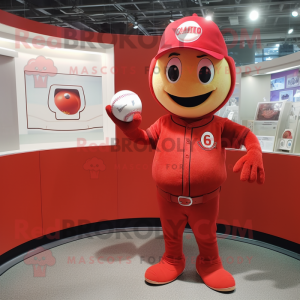 Red Baseball Ball mascotte...