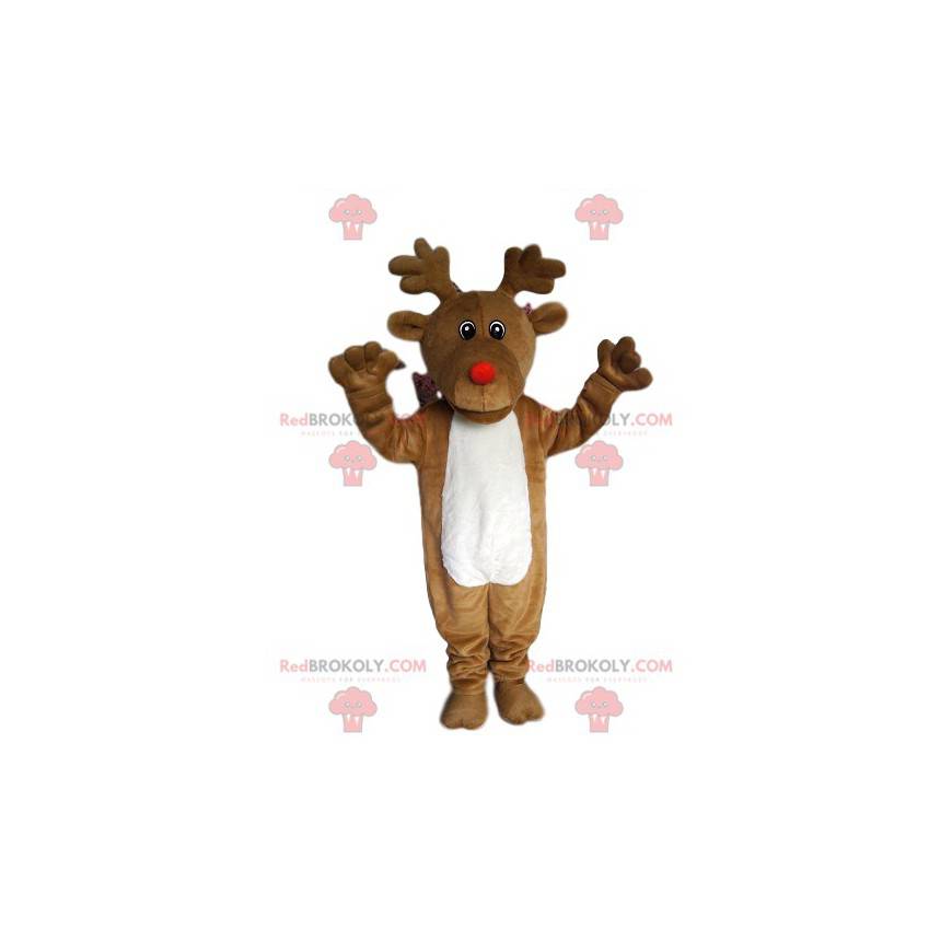 Reindeer mascot with a round and red nose - Redbrokoly.com