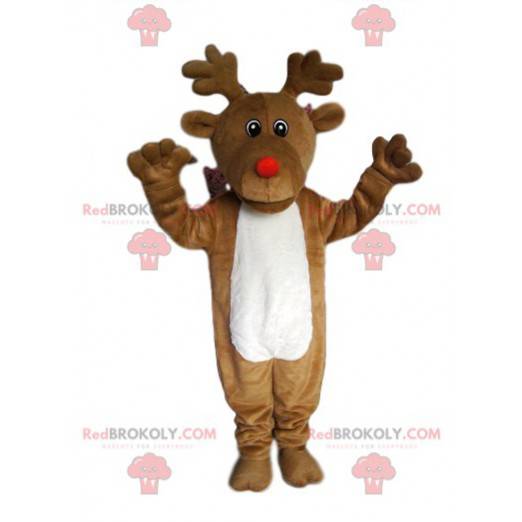 Reindeer mascot with a round and red nose - Redbrokoly.com