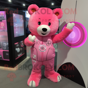 Pink Bear maskot kostume...