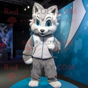 Silver Lynx maskot kostym...