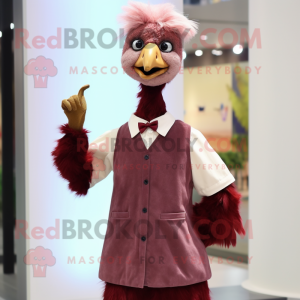 Maroon Ostrich mascotte...