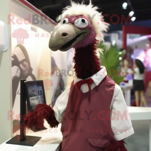 Maroon Ostrich mascotte...