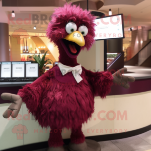 Maroon Ostrich mascotte...