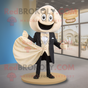 Cream Oyster mascot costume character dressed with a Suit and Ties
