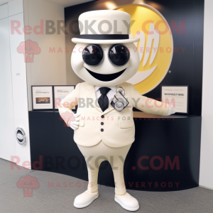 Cream Oyster mascot costume character dressed with a Suit and Ties