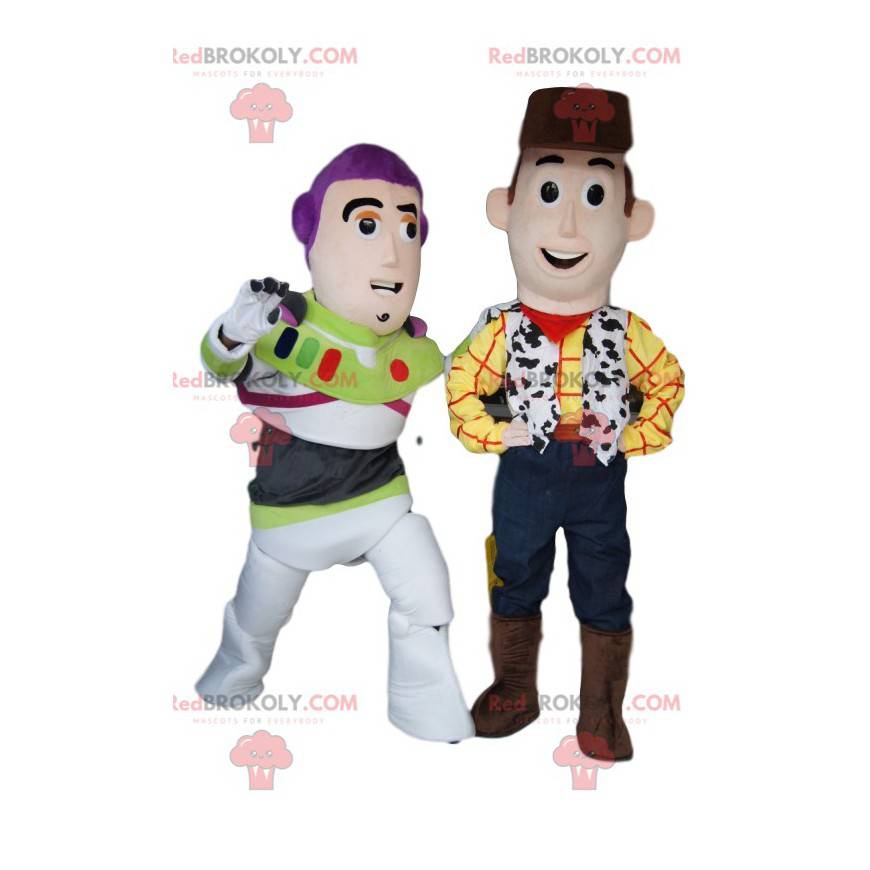 Woody och Buzz Lightyear maskotduo, från Toy Story -