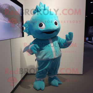 Cyan Cod mascotte kostuum...