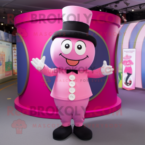 Pink Ring Master mascot costume character dressed with a Playsuit and Headbands