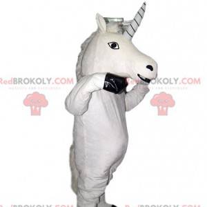 Vit enhörning maskot. Unicorn kostym - Redbrokoly.com