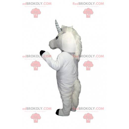 Weißes Einhorn-Maskottchen. Einhorn Kostüm - Redbrokoly.com