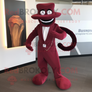 Maroon Snake maskot kostume...