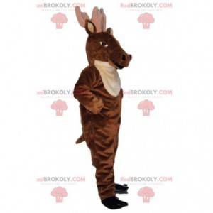 Majestic deer mascot with a beautiful smile - Redbrokoly.com