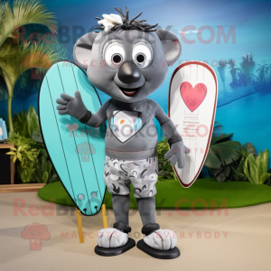 Gray Heart mascotte kostuum...