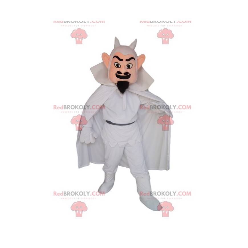 Mascote do demônio com fantasia branca - Redbrokoly.com