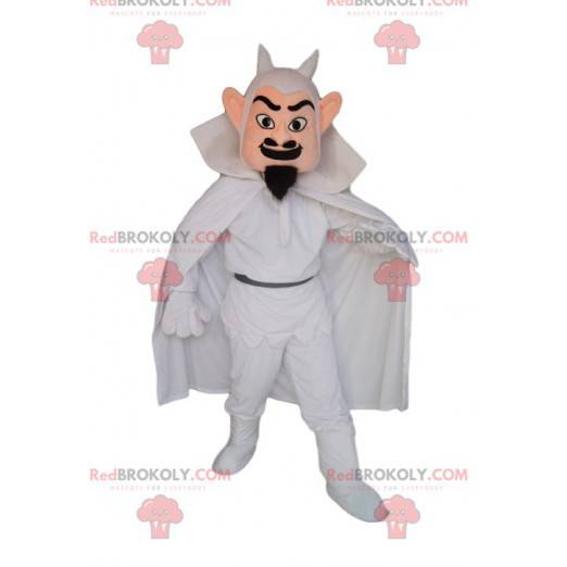 Mascote do demônio com fantasia branca - Redbrokoly.com